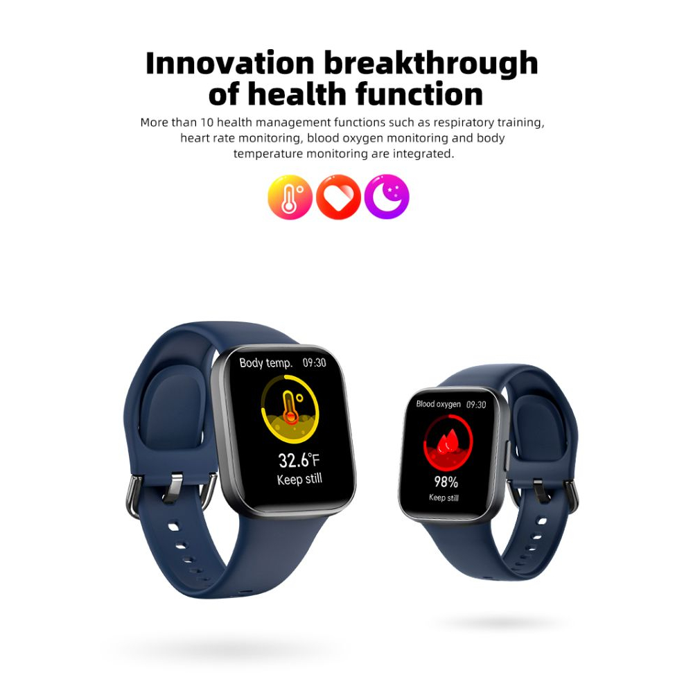 Wasserdichte Smartwatch mit Herzfrequenzmesser – Blau