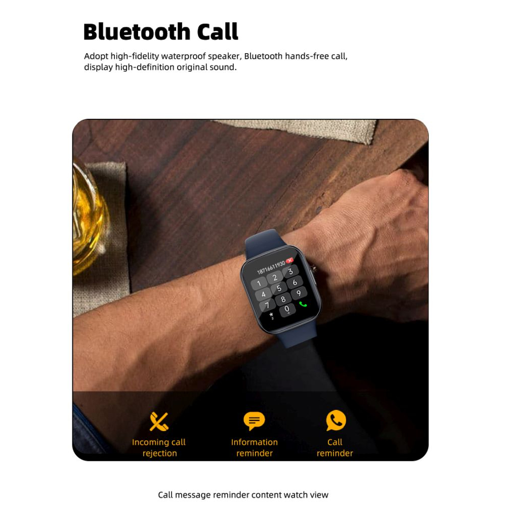 Wasserdichte Smartwatch mit Herzfrequenzmesser – Blau