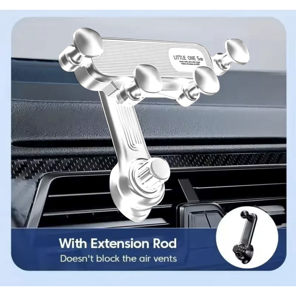 Car mount for smartphone - adjustable orientation - White