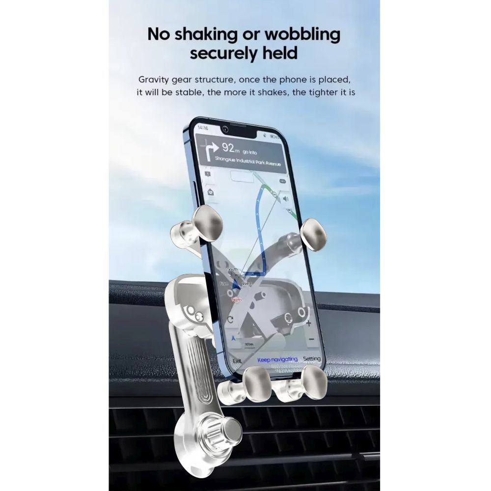 Car mount for smartphone - adjustable orientation - White