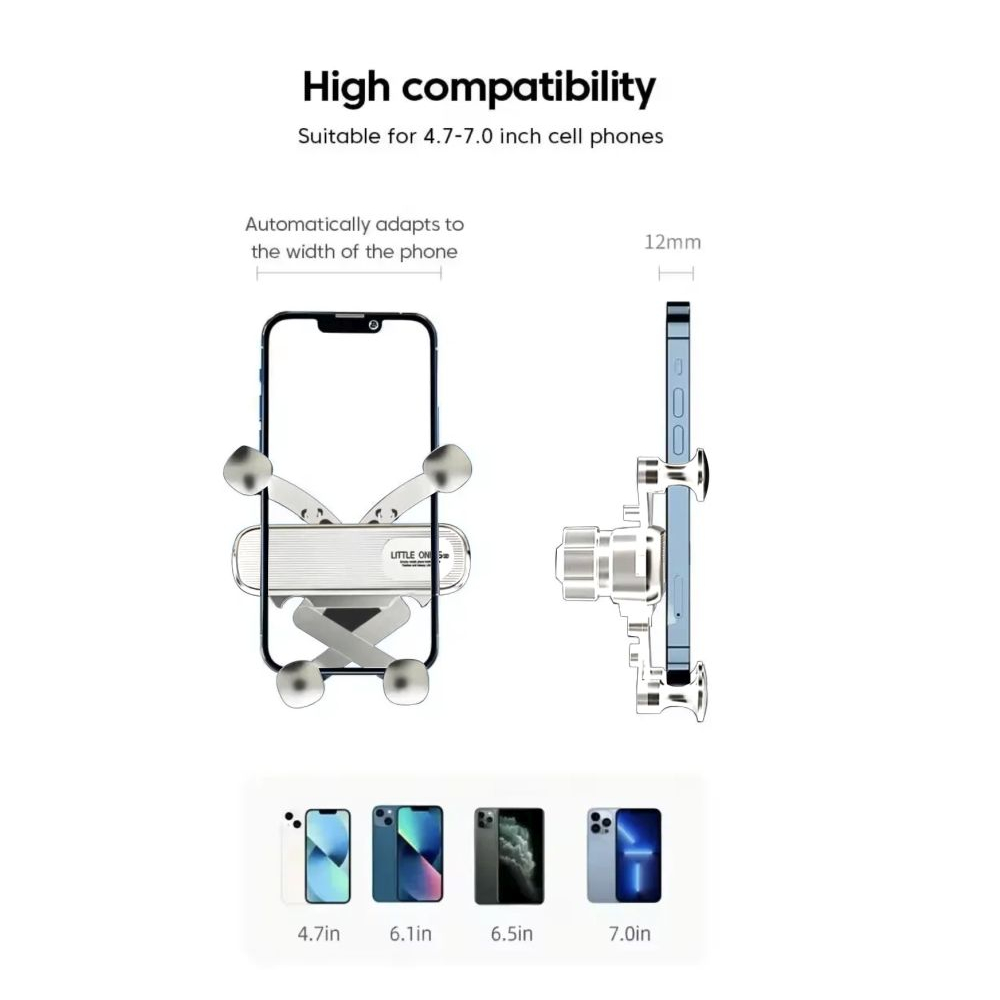 Car mount for smartphone - adjustable orientation - White