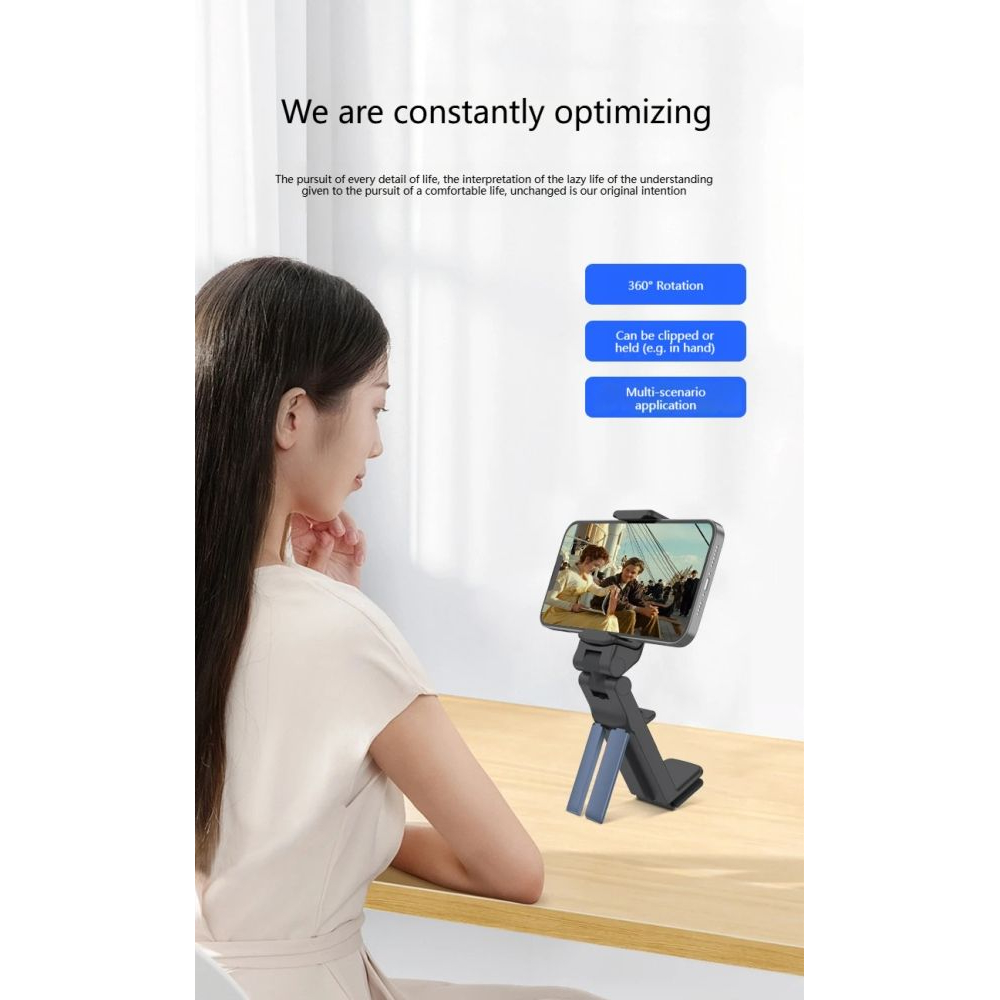 Multifunctional smartphone stand - 360° rotating - White