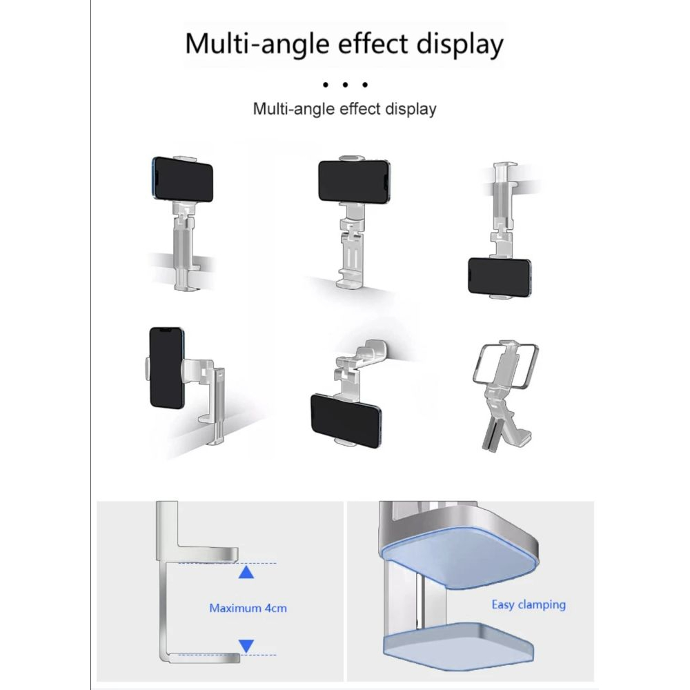 Multifunctional smartphone stand - 360° rotating - White