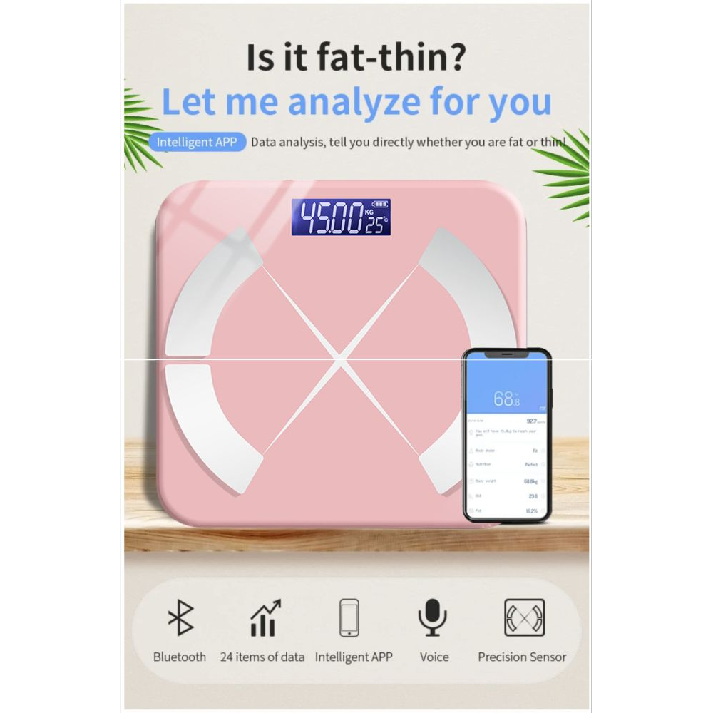 Bluetooth Smart Scale - Pink