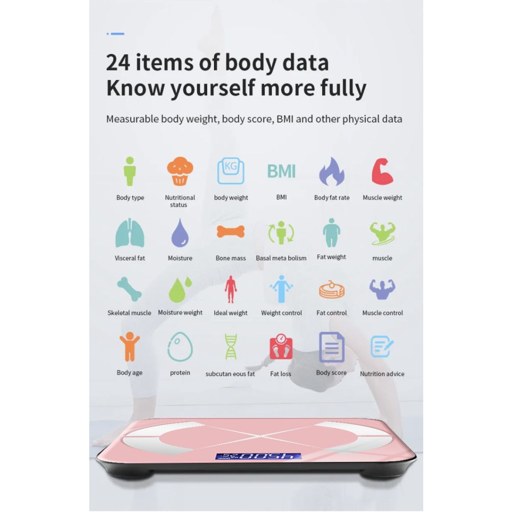 Bluetooth Smart Scale - Pink