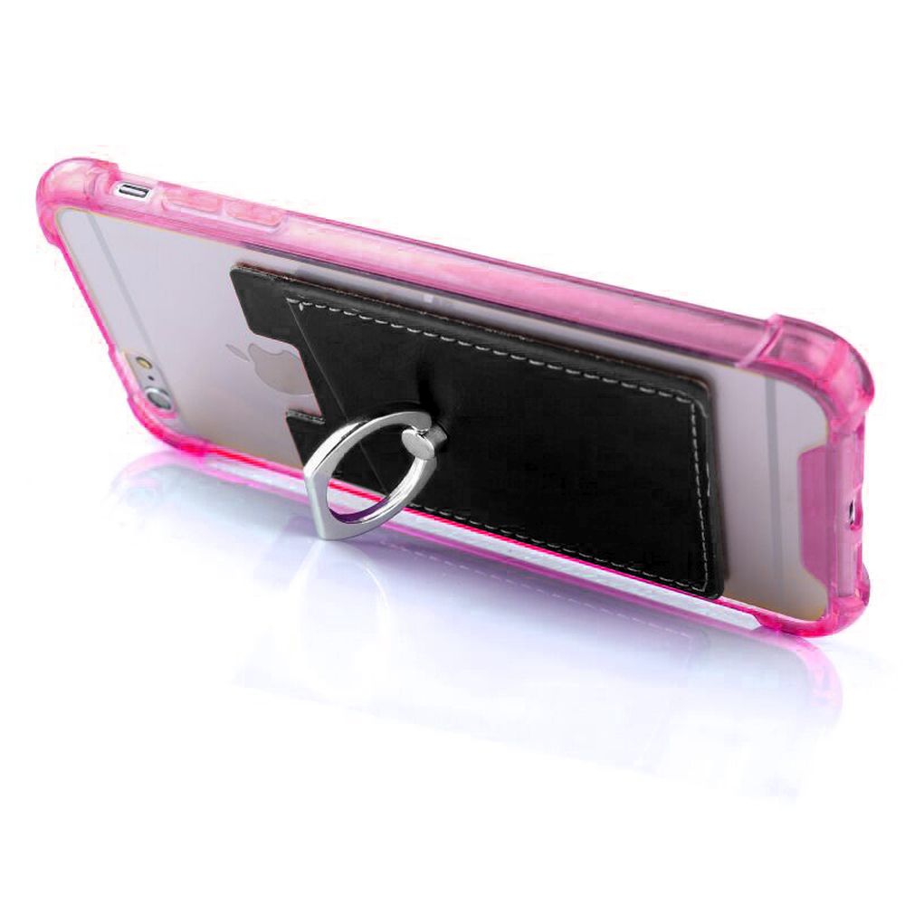 Mobile phone card holder with ring holder and powerful magnet system
