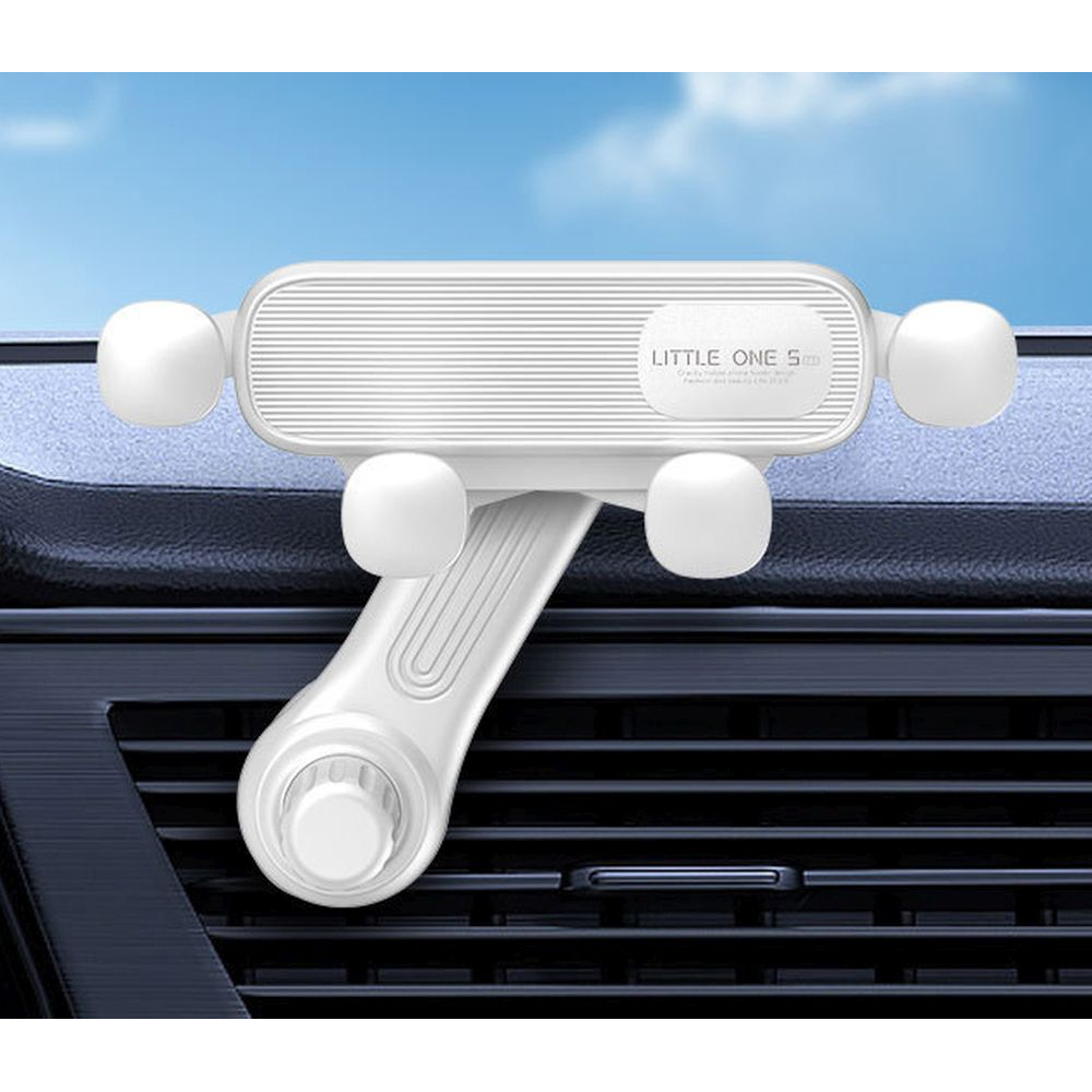 Car mount for smartphone - adjustable orientation - White