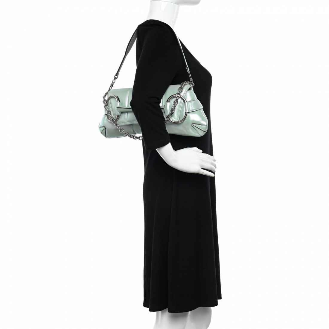 'Iridiscent Horsebit' Schultertasche für Damen