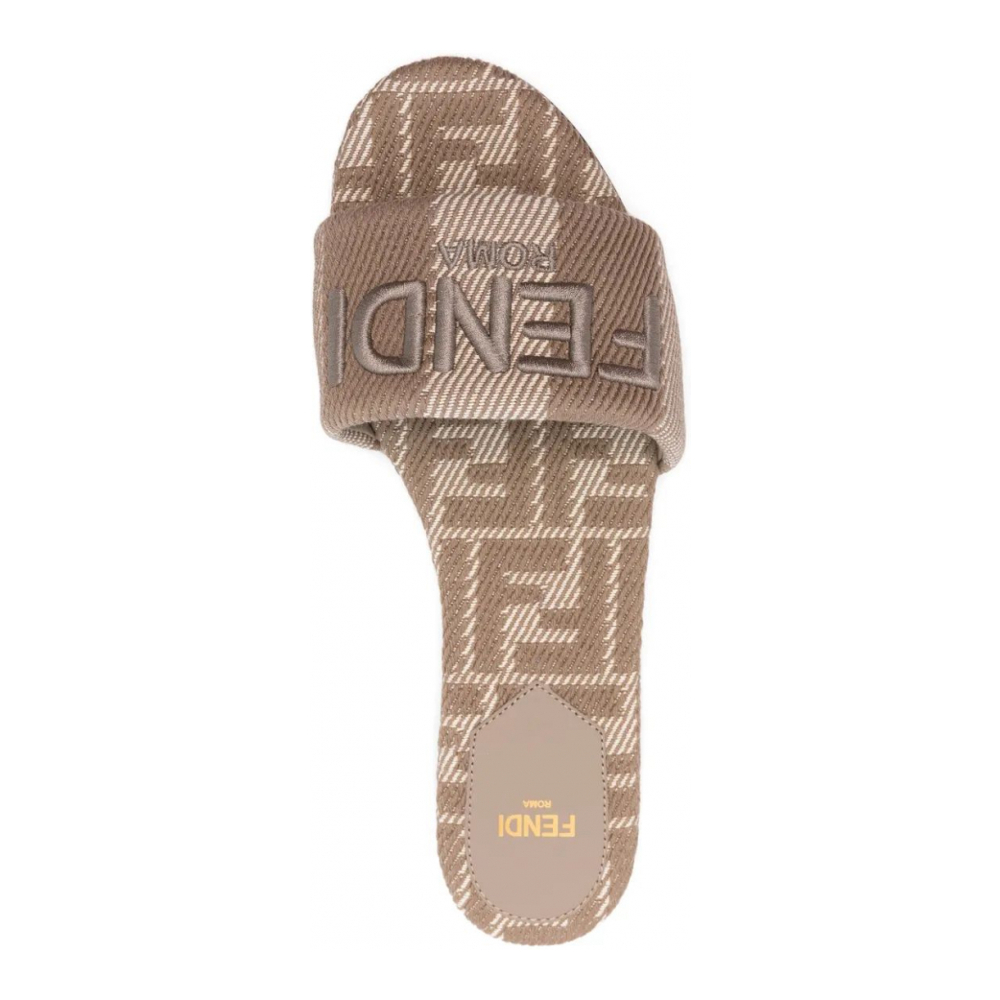 Sandales plates 'Logo-Embroidered' pour Femmes