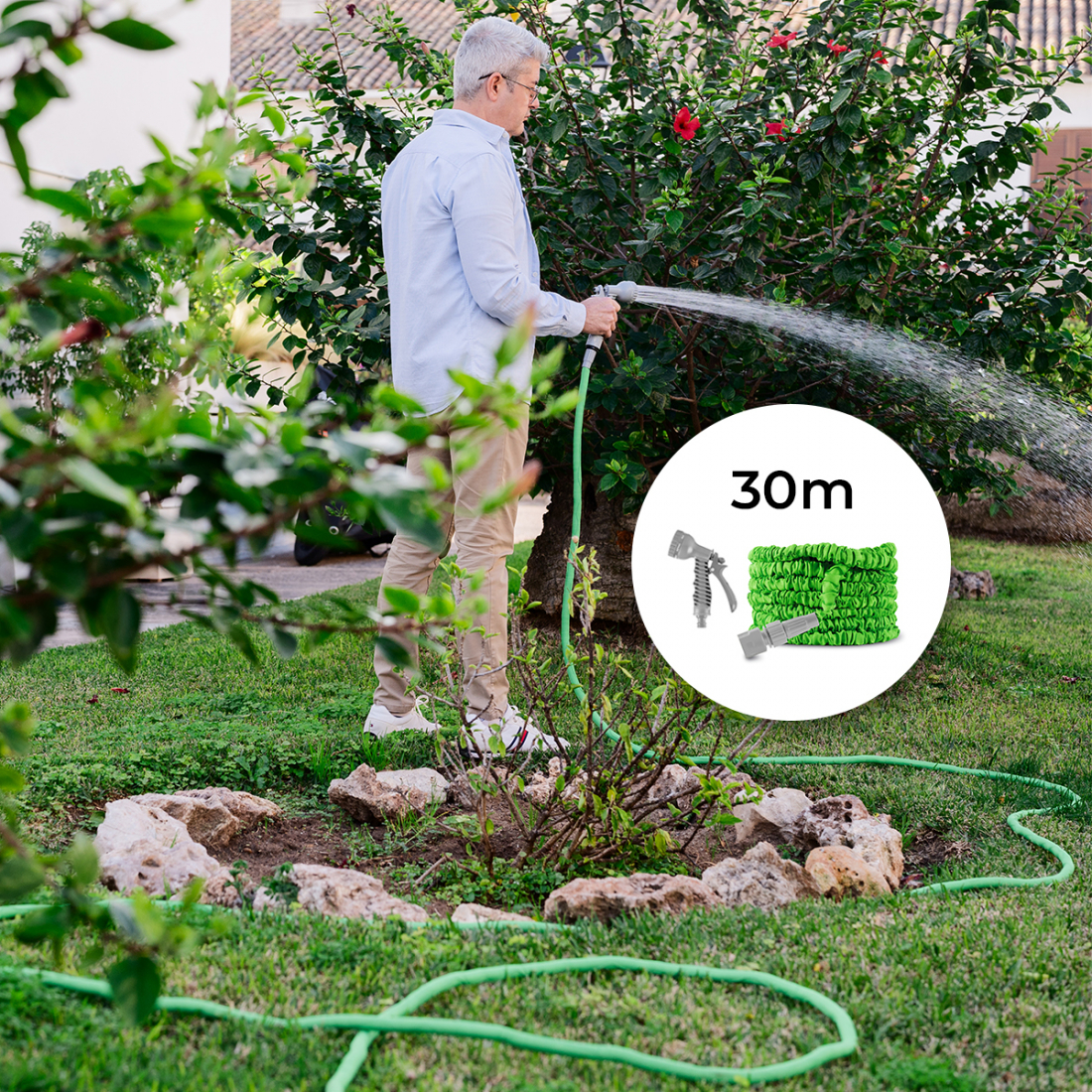 Tuyau D’Arrosage Extensible Hoxtend 30 M