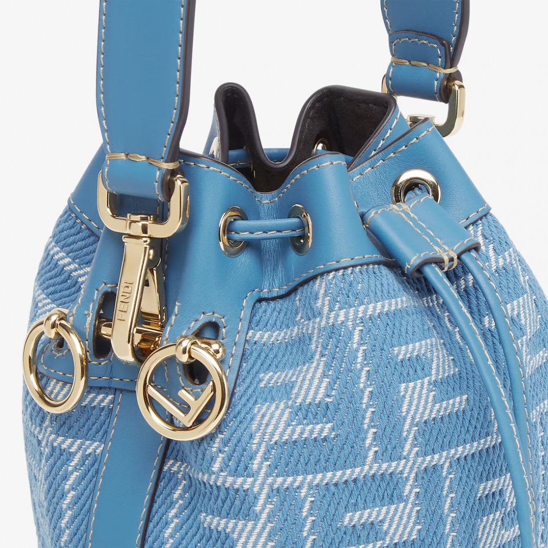 Sac seau 'Blue Denim-Effect FF Jacquard' pour Femmes