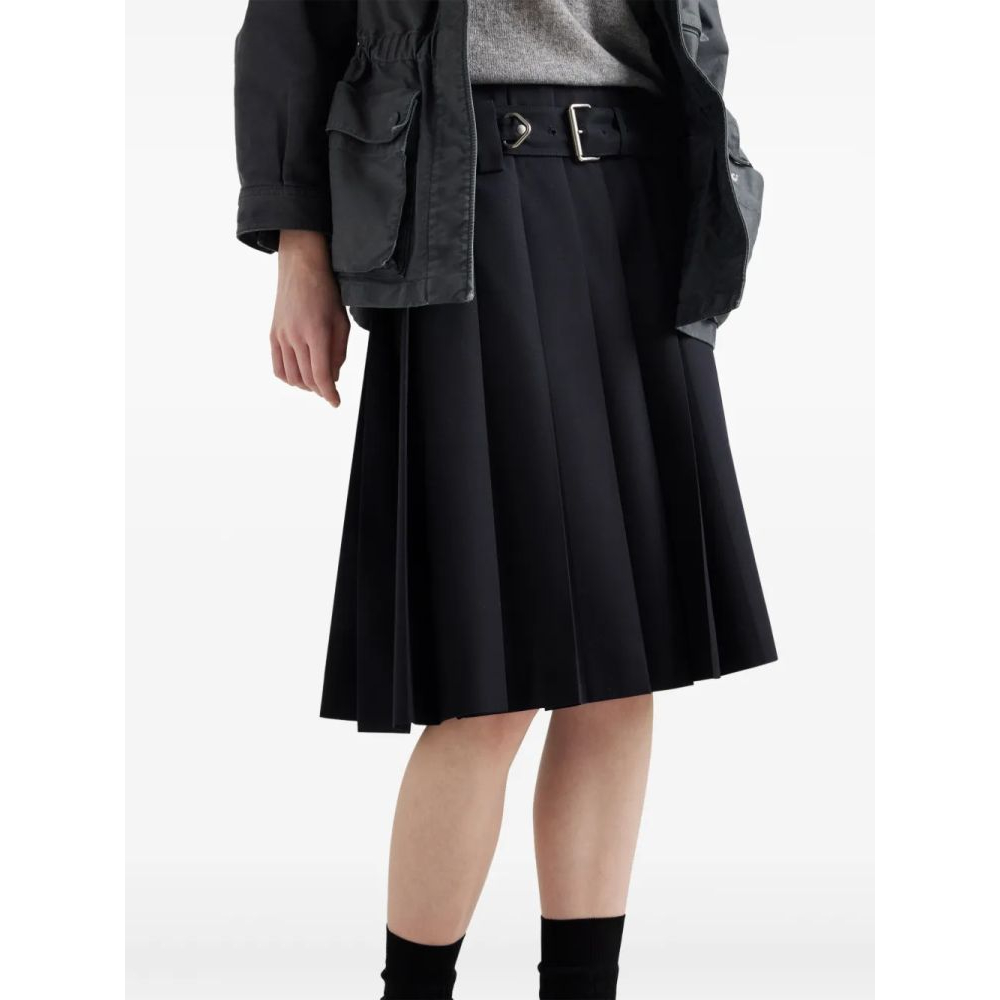 'Belted Pleated' Midi Rock für Damen