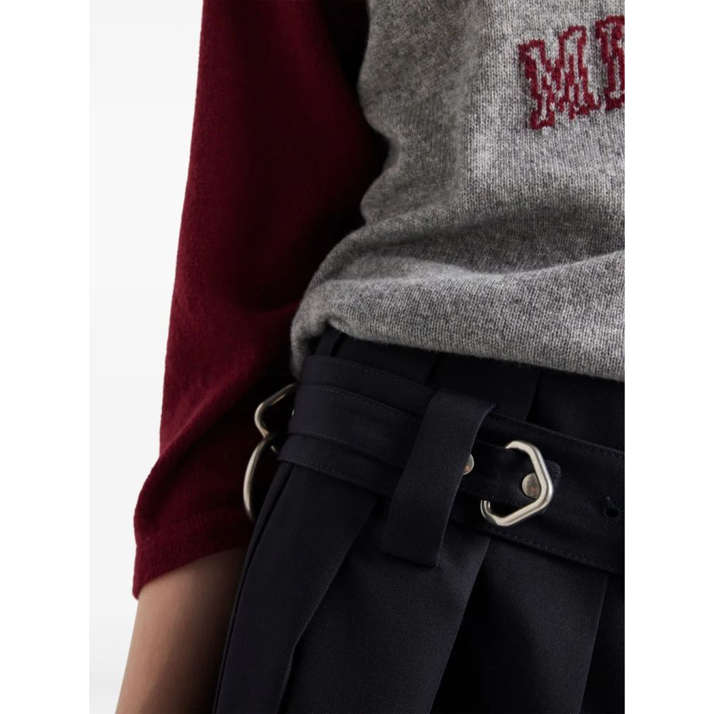 'Belted Pleated' Midi Rock für Damen