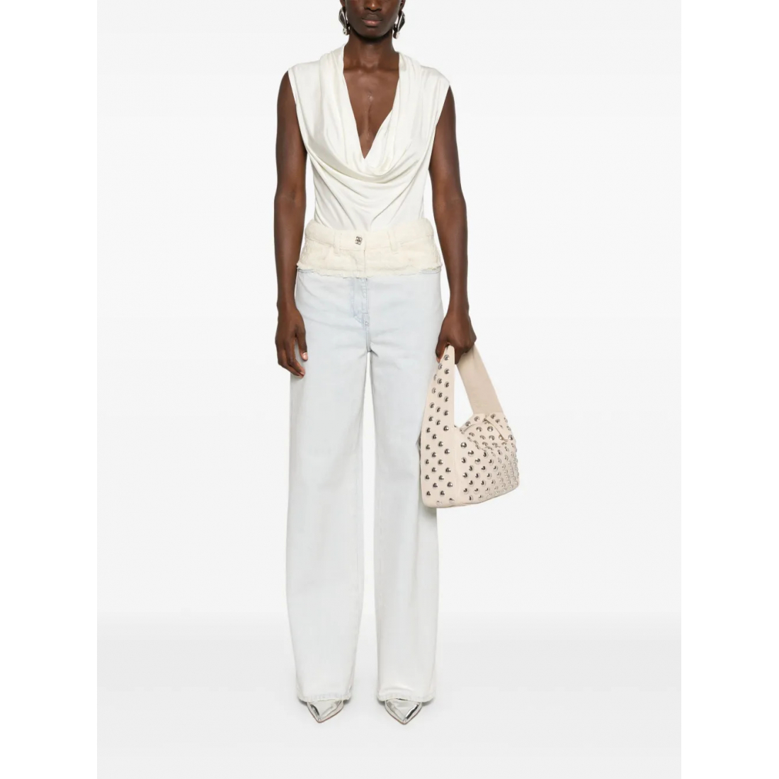 Jeans '4G Liquid-Button Tweed-Panel' pour Femmes