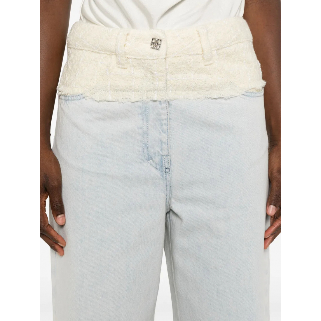 Jeans '4G Liquid-Button Tweed-Panel' pour Femmes