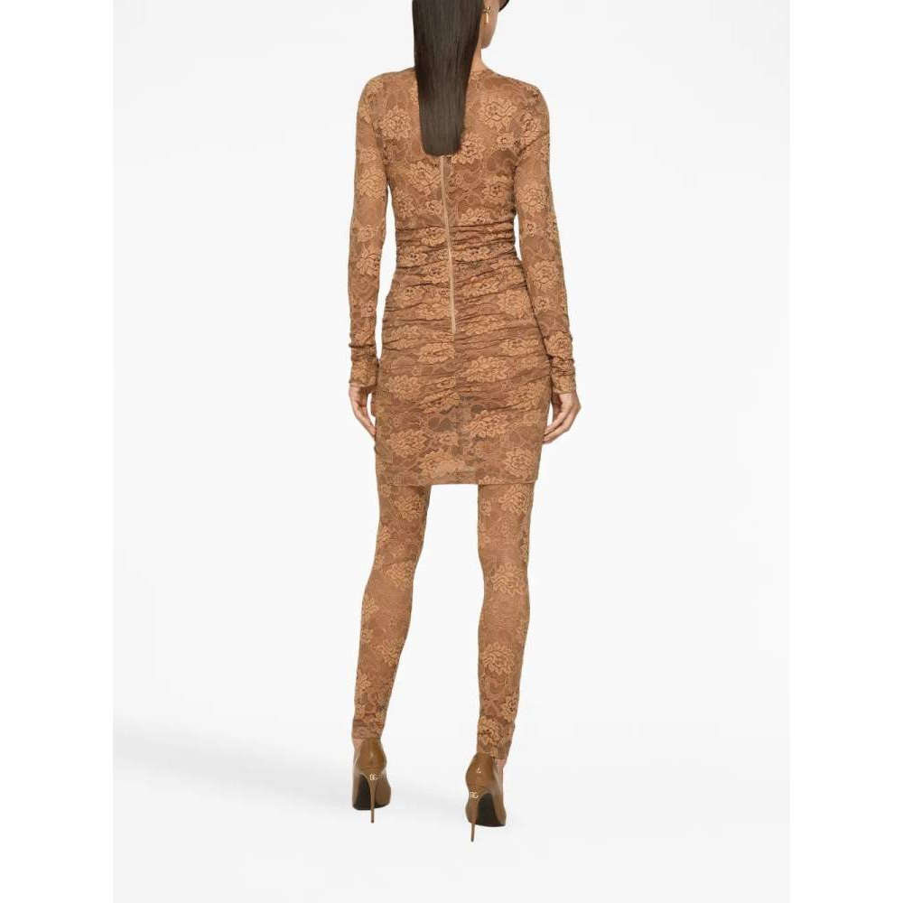 Robe mini 'Floral-Lace Semi-Sheer' pour Femmes