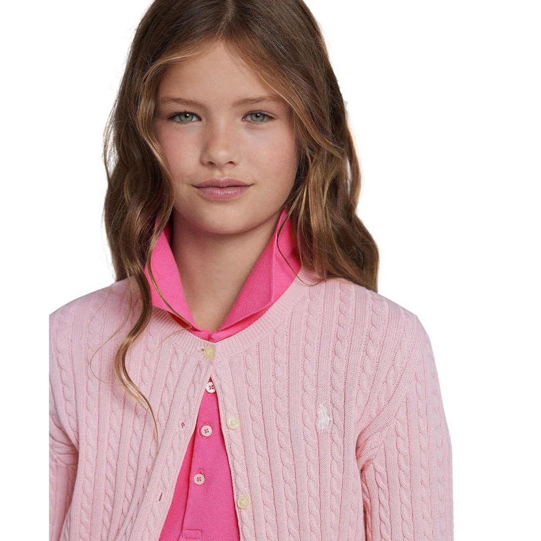 'Cable-Knit Cotton Cardigan' pour Filles