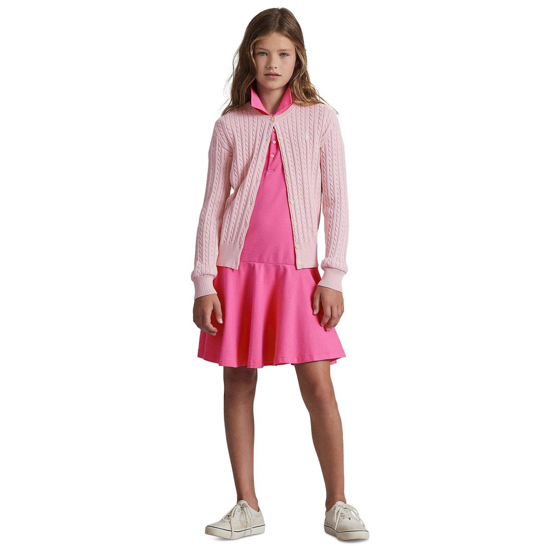 'Cable-Knit Cotton Cardigan' pour Filles