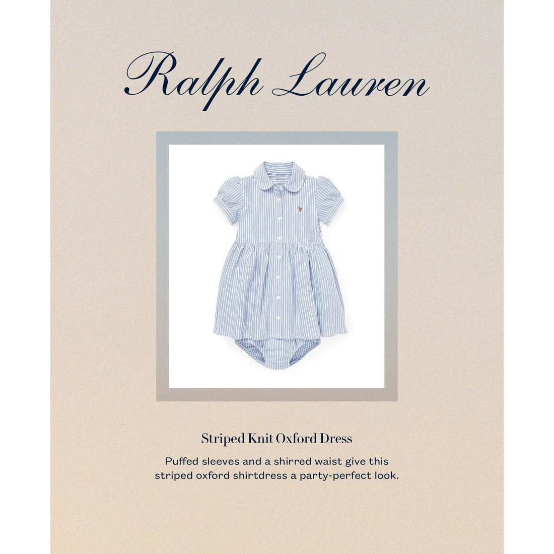 'Striped Knit Oxford Dress' pour Bébés filles