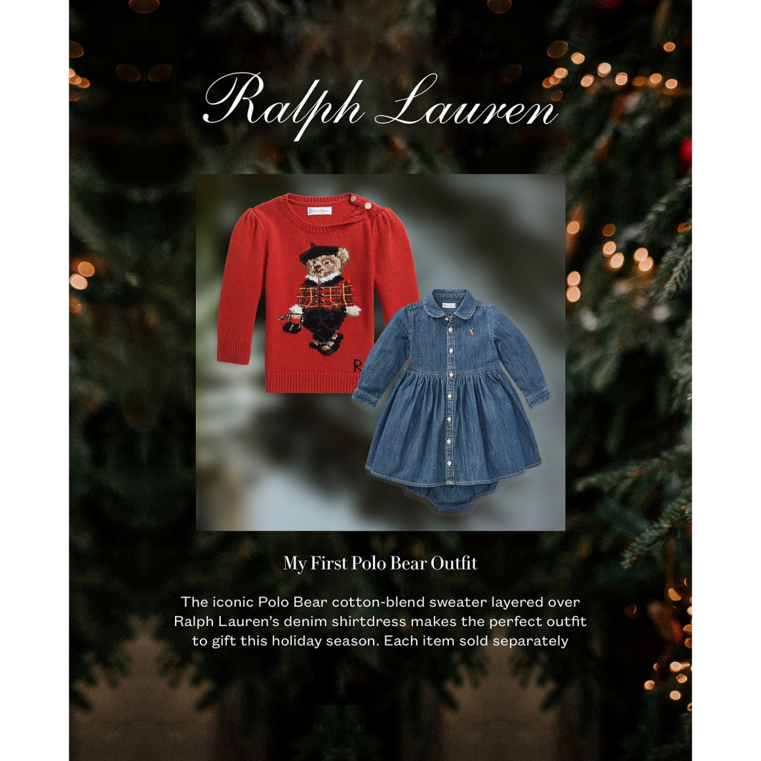 'Denim Cotton Shirtdress' pour Bébés filles