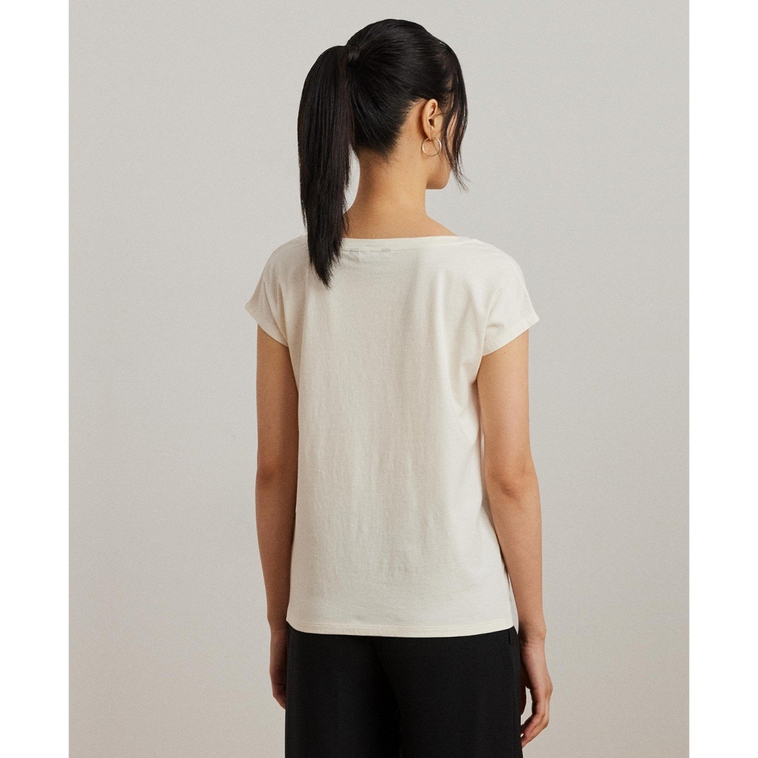 'Embroidered Jersey Tee, Regular & Petite' pour Femmes