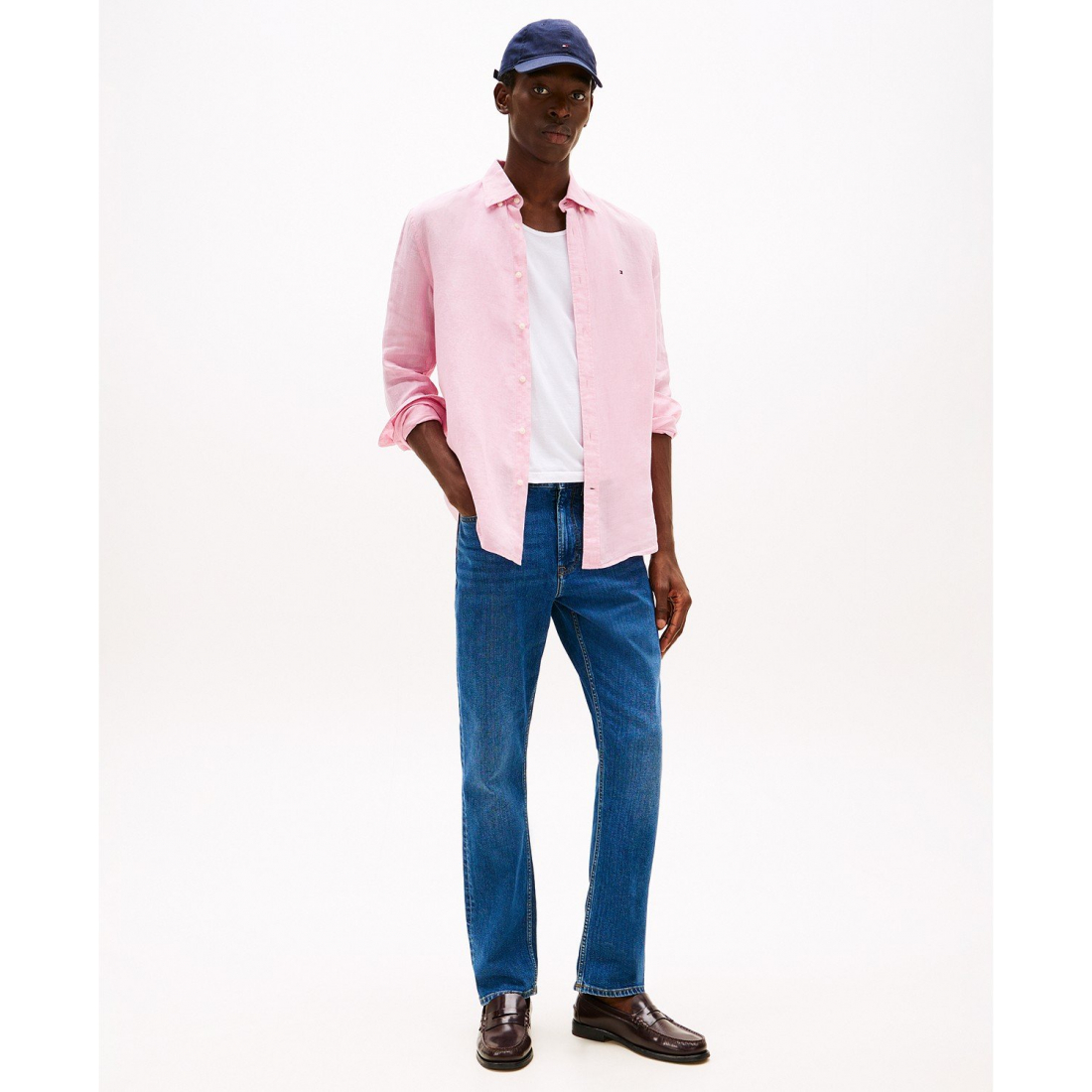 'Pigment-Dyed Linen Button-Down Long Sleeve Shirt' pour Hommes