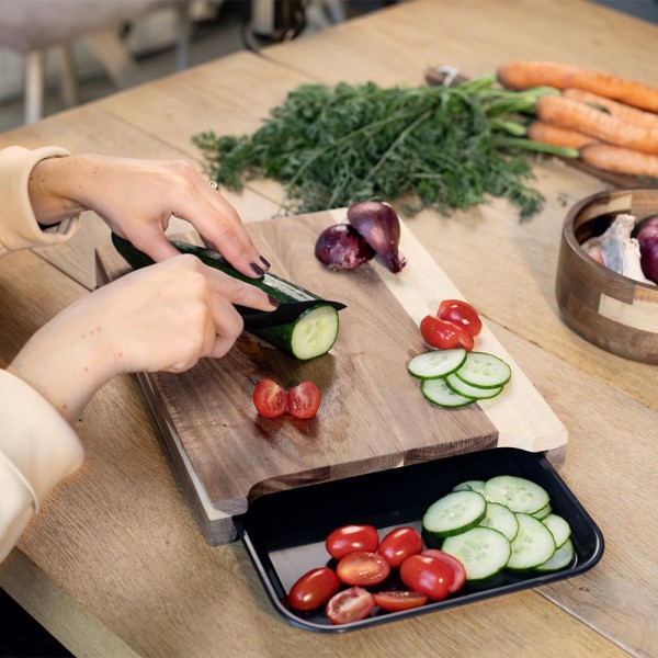 Planche à découper avec bac récupérateur