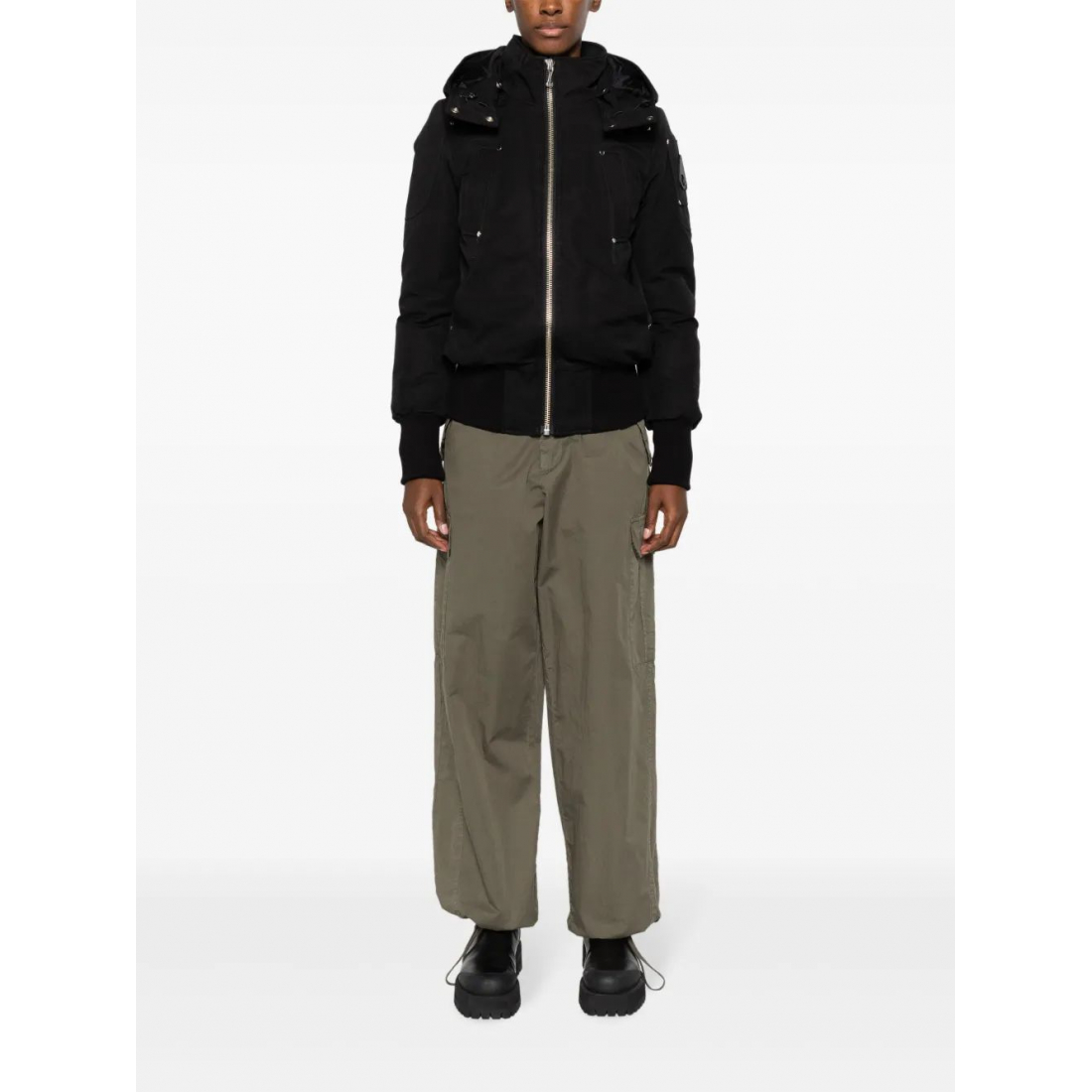 'Ballistic High-Neck Studded Hooded' Jacke für Damen