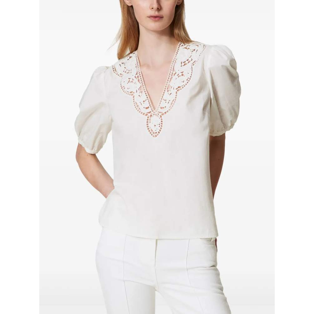 Blouse à manches courtes 'Broderie-Anglaise' pour Femmes