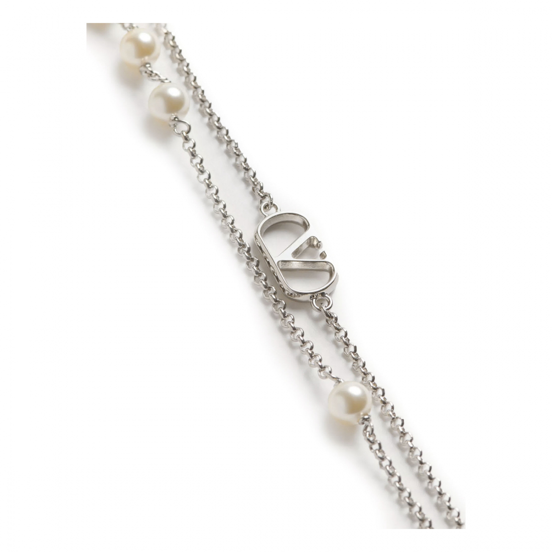 Men's 'VLogo Signature Metal With Pearls' Necklace