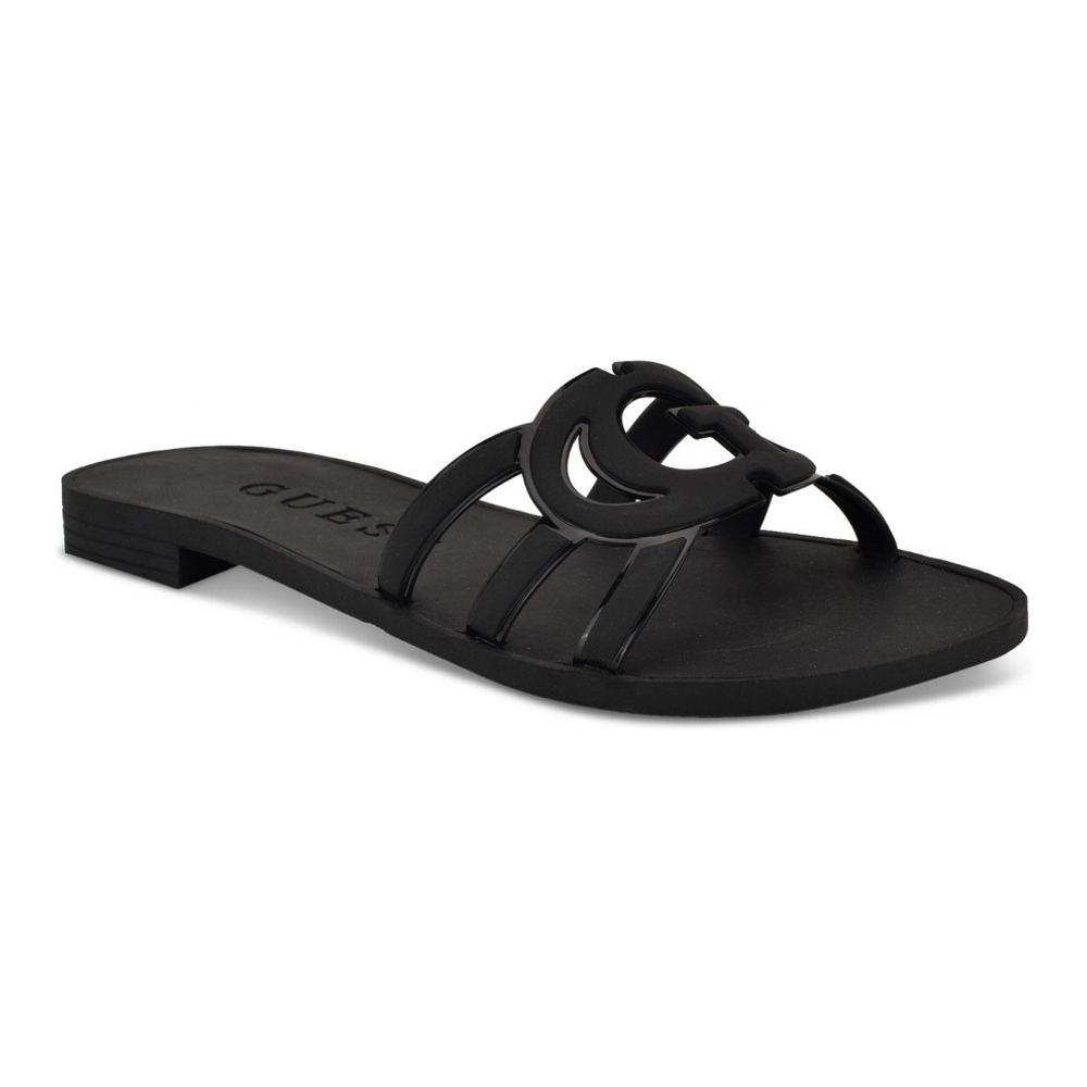 Women's 'Elyho Logo Cutout Jelly' Flat Sandals