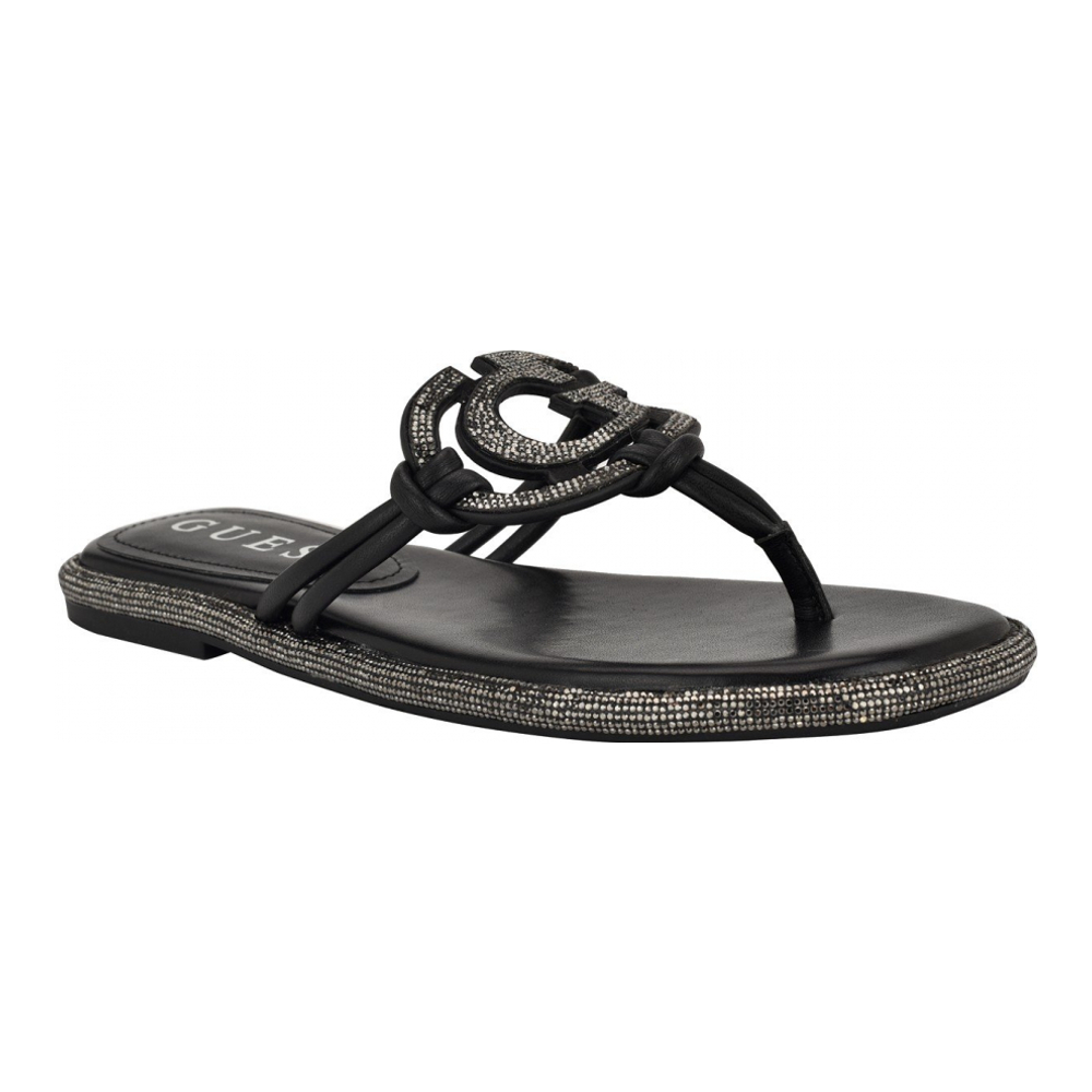 Women's 'Saima G Cutout Rhinestone Flat' Thong Sandals