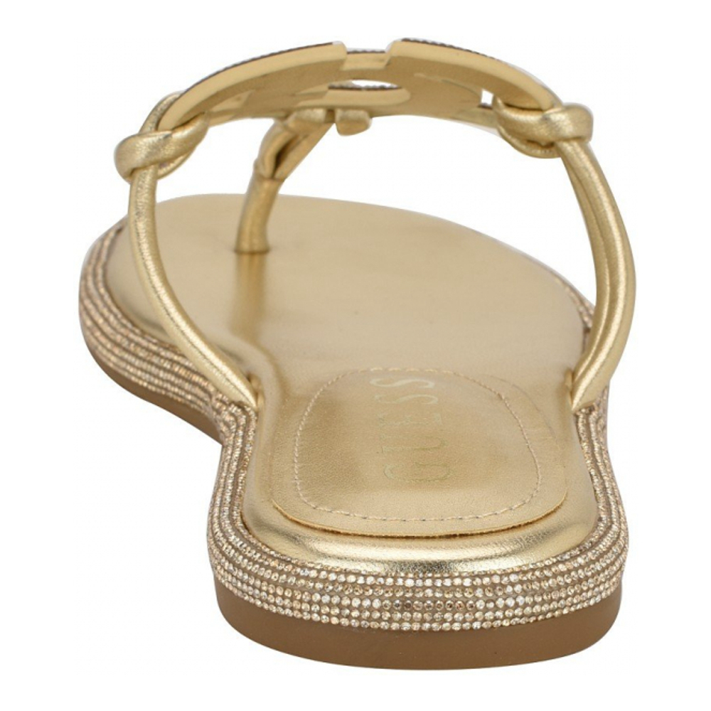 Women's 'Saima G Cutout Rhinestone Flat' Thong Sandals