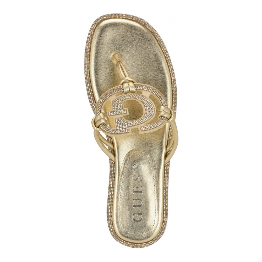 Women's 'Saima G Cutout Rhinestone Flat' Thong Sandals