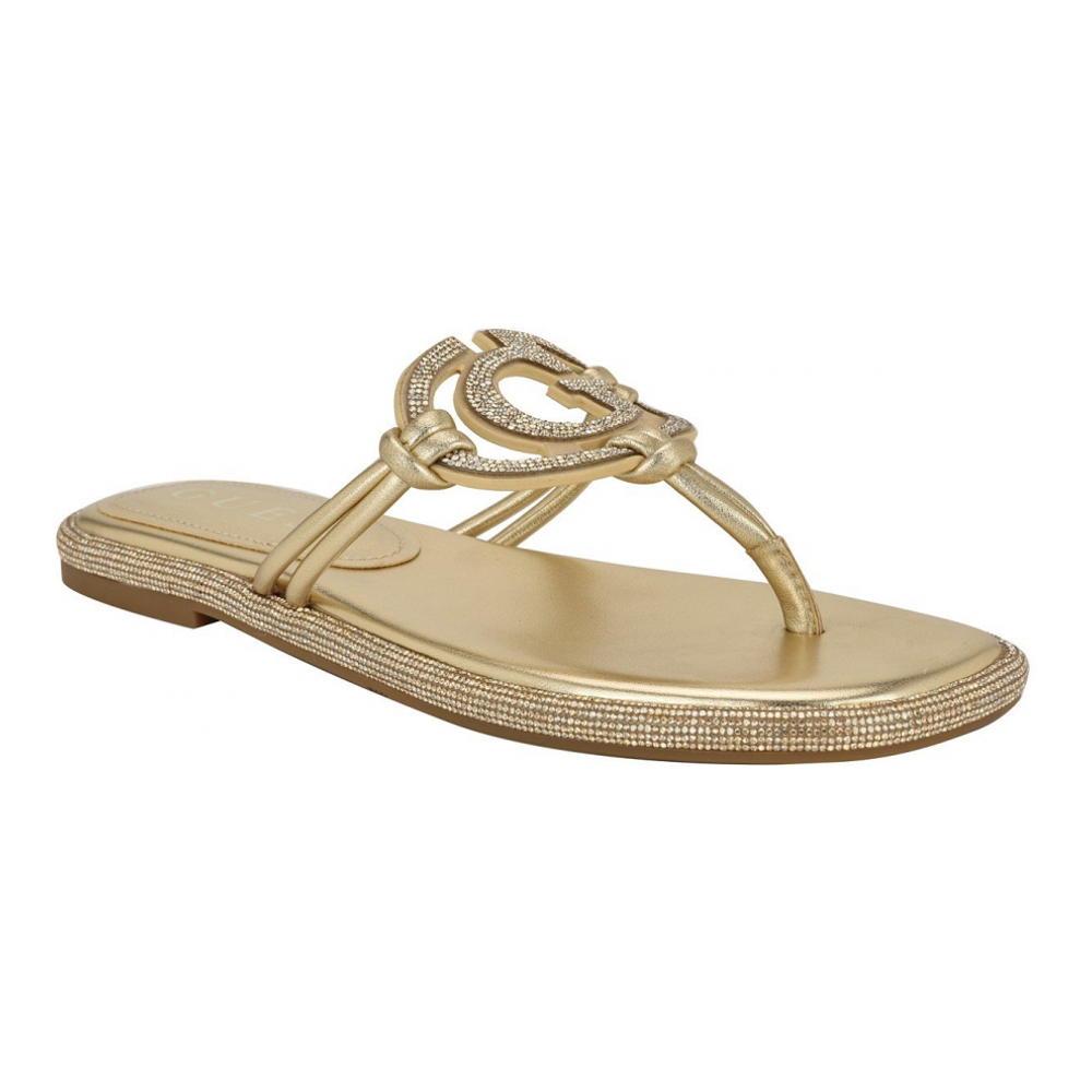 Women's 'Saima G Cutout Rhinestone Flat' Thong Sandals
