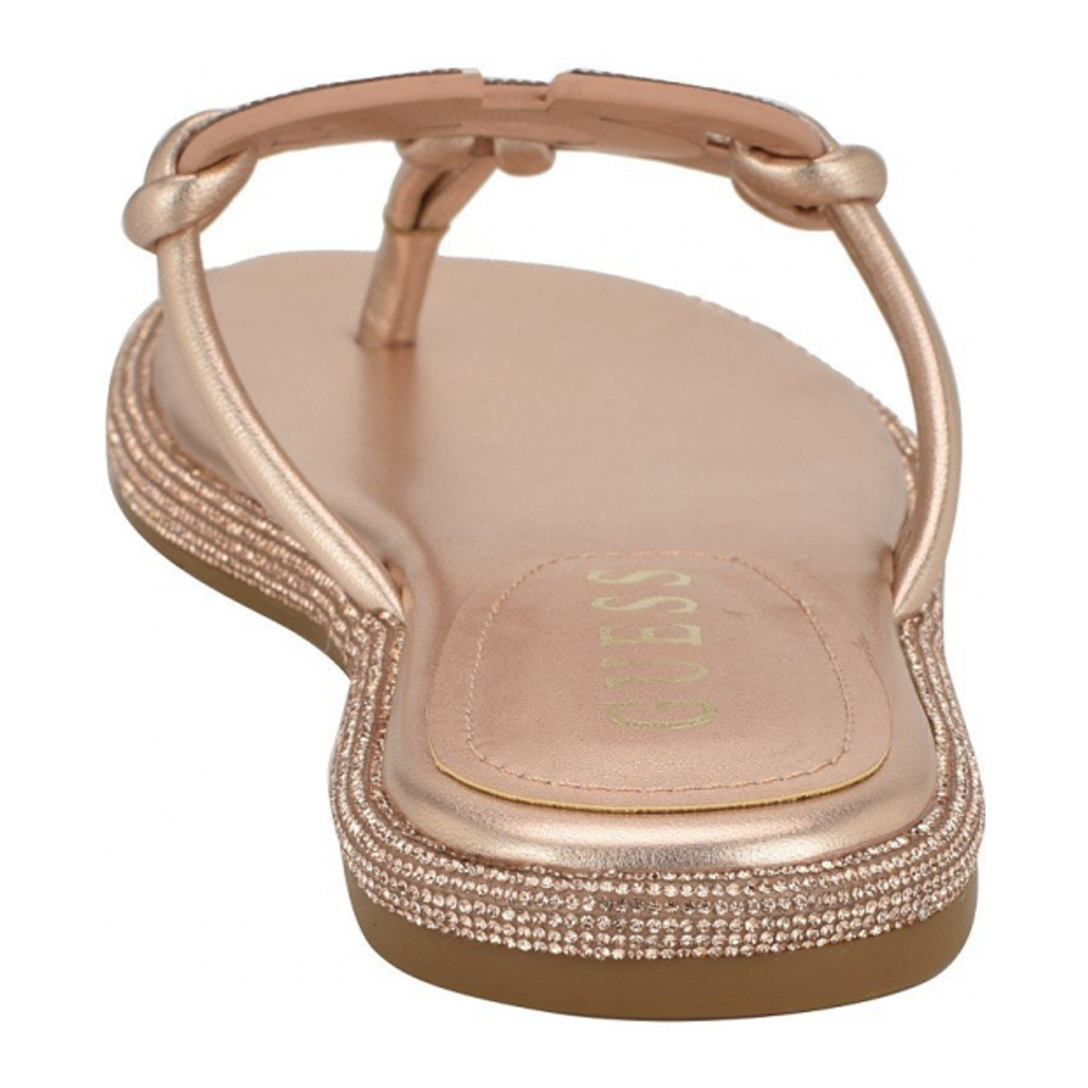 Women's 'Saima G Cutout Rhinestone Flat' Thong Sandals