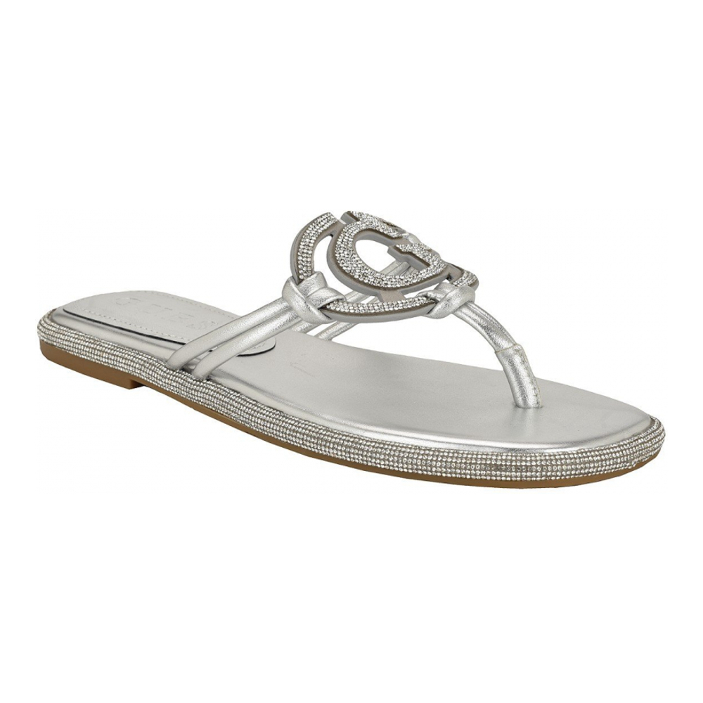 Women's 'Saima G Cutout Rhinestone Flat' Thong Sandals