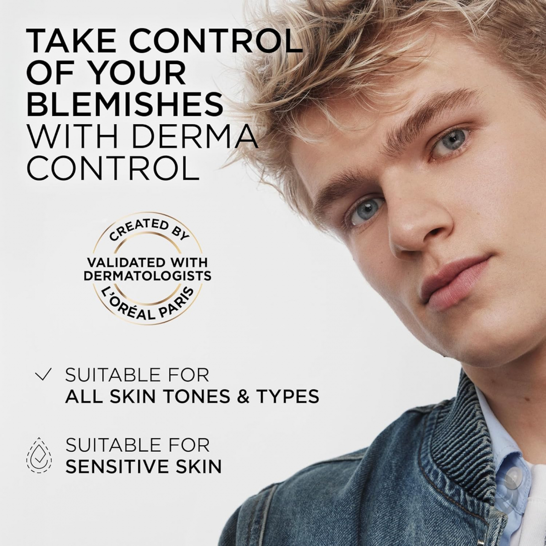 Crème hydratante pour le visage 'Men Expert Derma Control Oil Control SPF30' - 40 ml