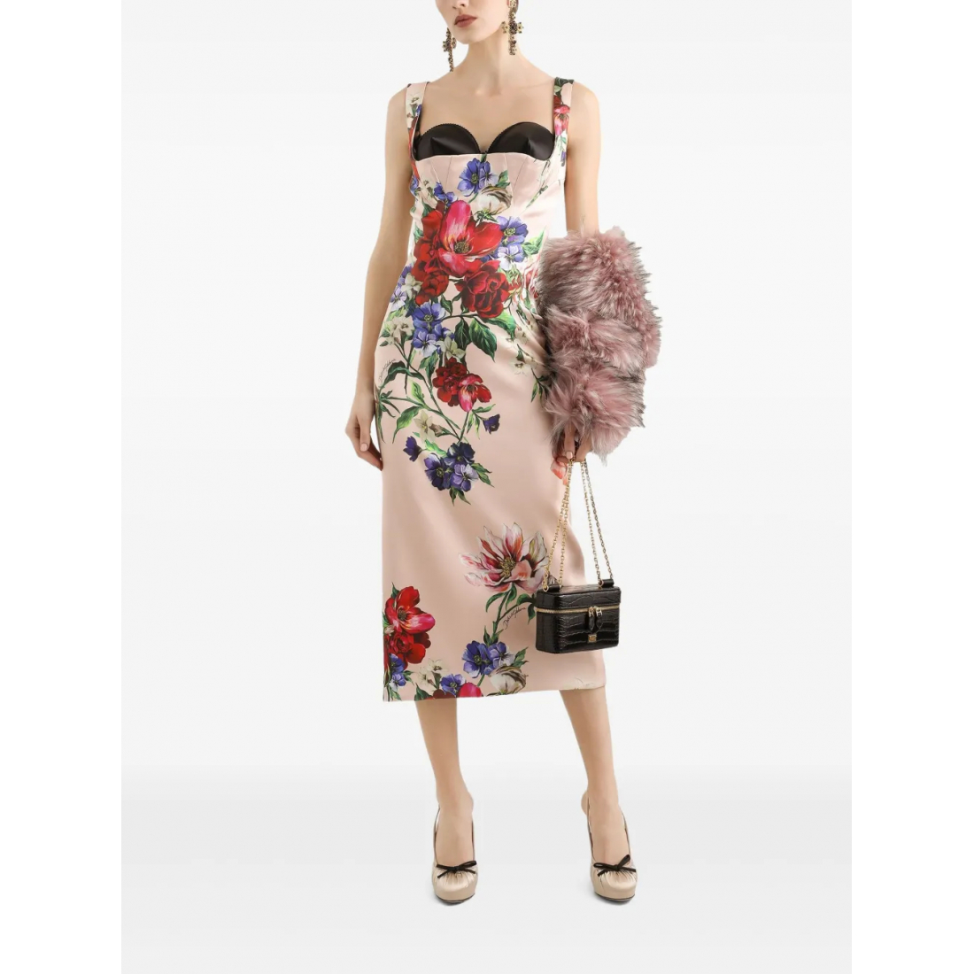 'Floral-Print' Midi Kleid für Damen