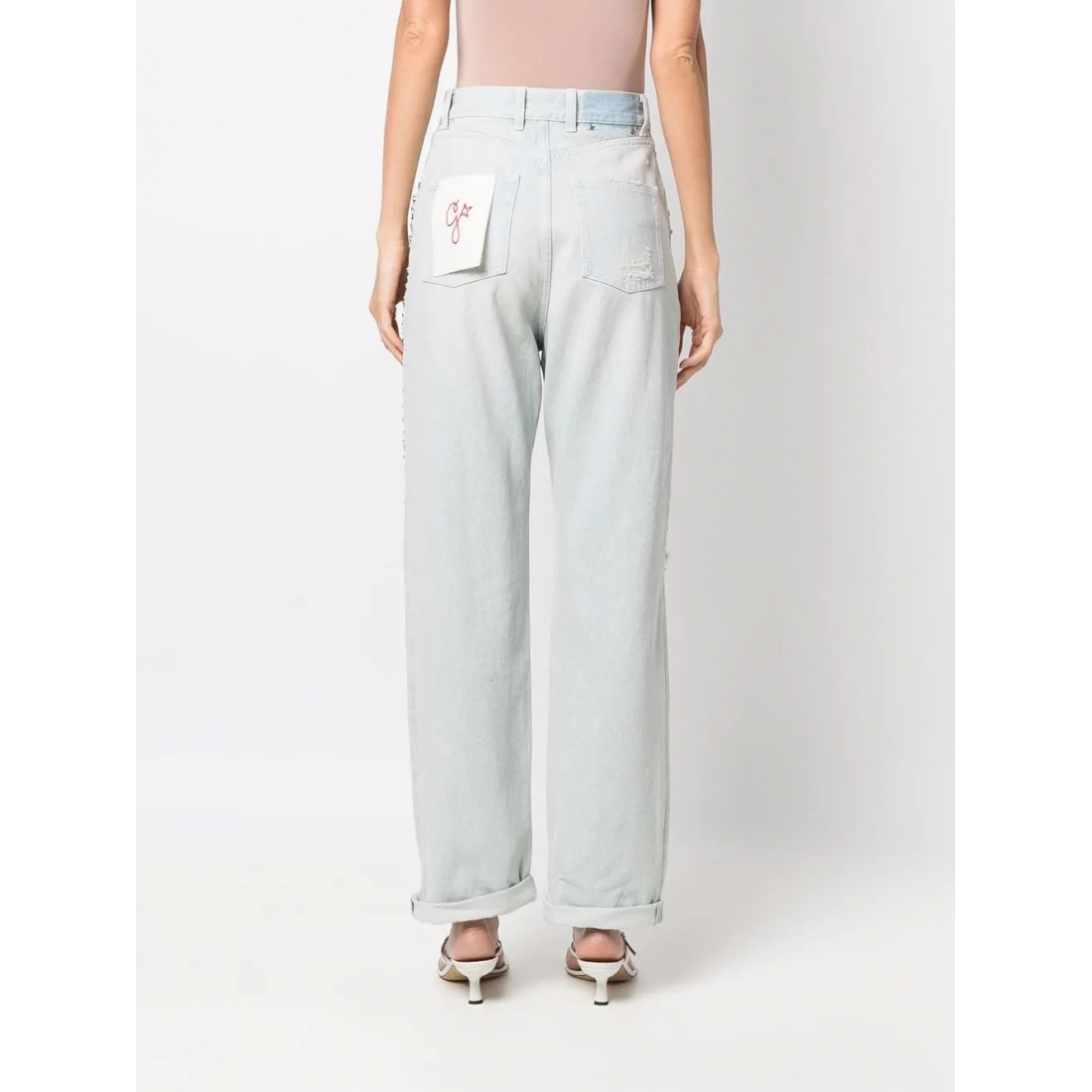 Jeans 'Kim Cabochon-Crystal Bleached' pour Femmes