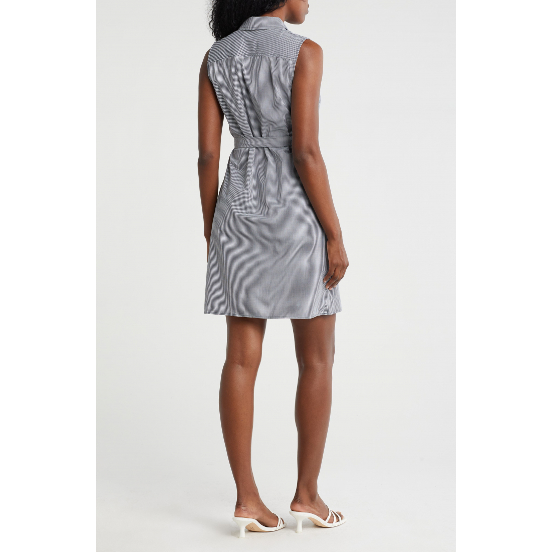 Robe chemise 'Micro Check Sleeveless' pour Femmes