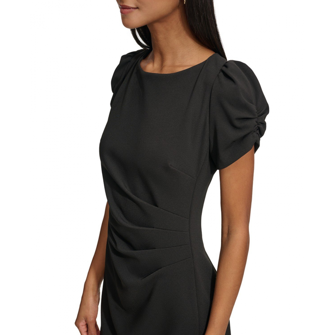 Women's 'Puff-Sleeve Side-Pleated' Mini Dress
