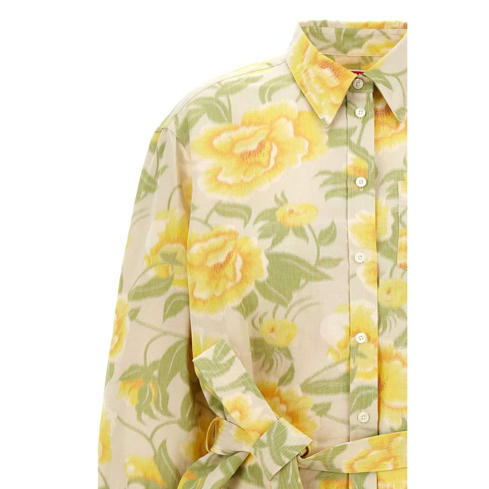 Robe mini 'Peonies Kimono Sleeve' pour Femmes