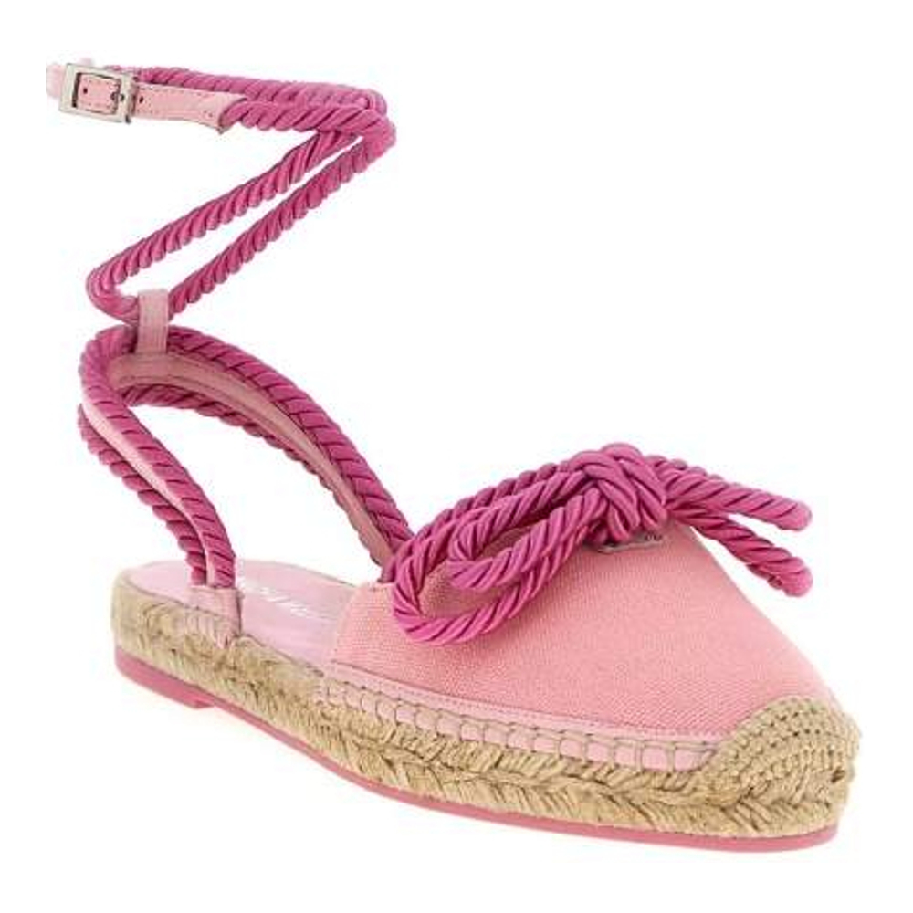 'Double Bow Pink Riviera' Espadrilles für Damen