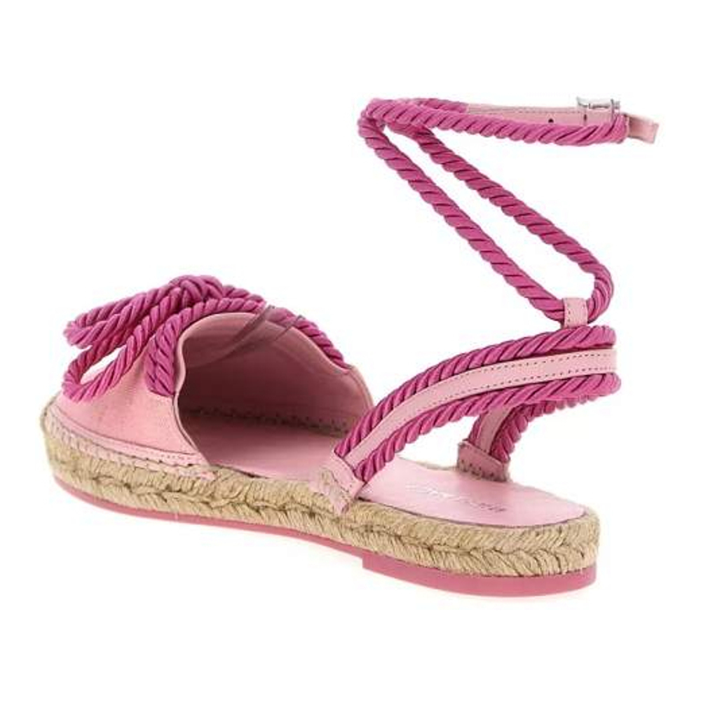 'Double Bow Pink Riviera' Espadrilles für Damen