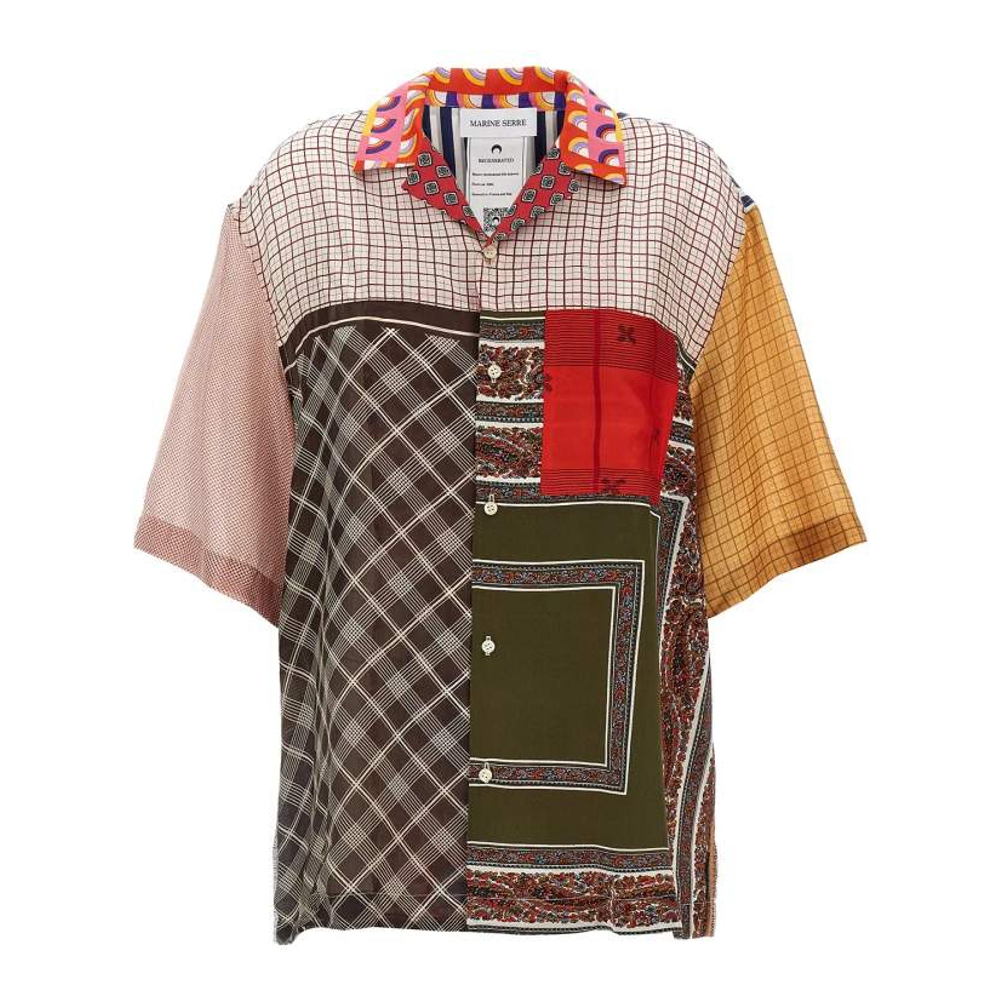 Chemise à manches courtes 'Regenerated Silk Scarves Bowling' pour Femmes