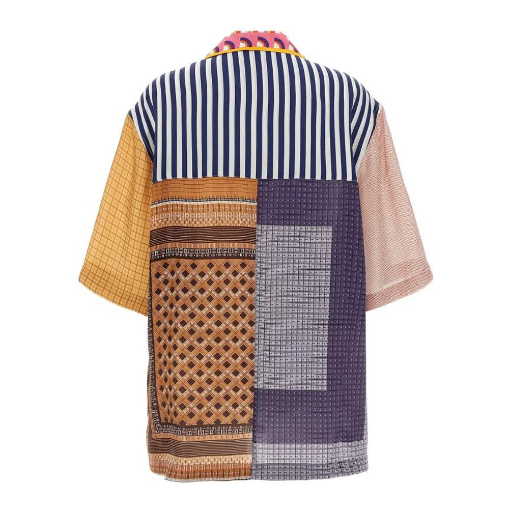 Chemise à manches courtes 'Regenerated Silk Scarves Bowling' pour Femmes