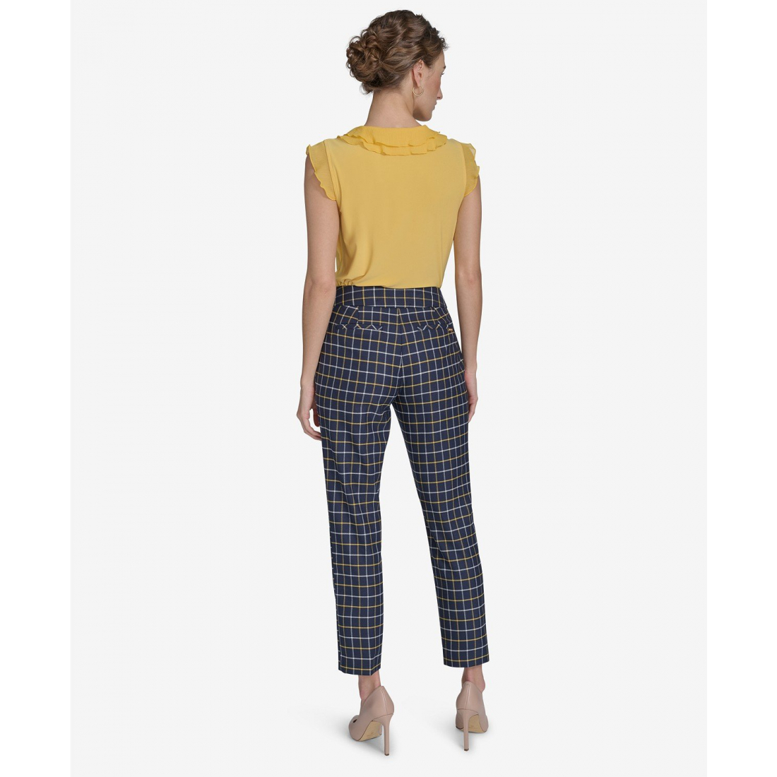 Women's 'Plaid-Print Slim-Fit' Trousers