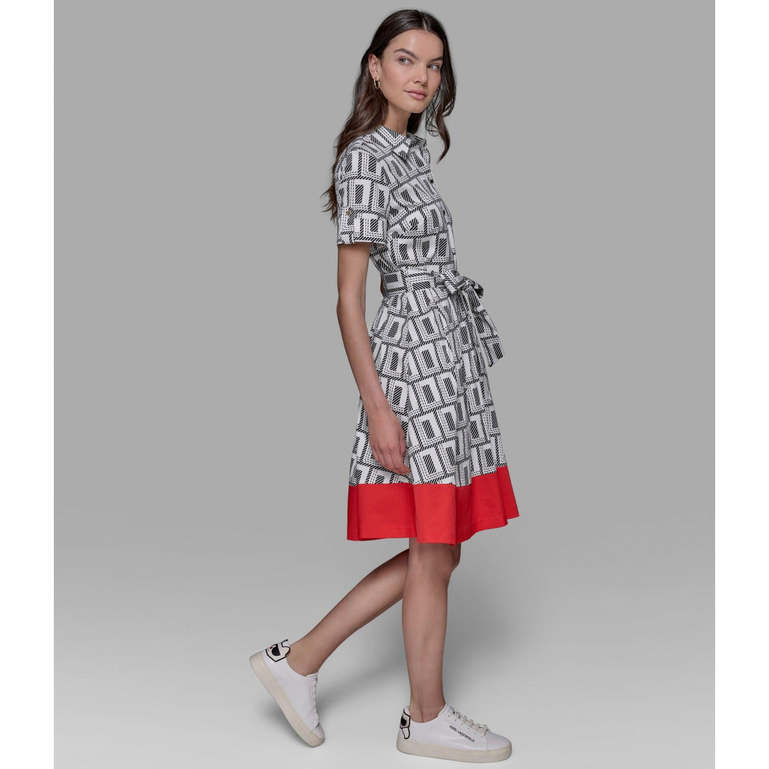 Women's 'Belted Fit & Flare' Midi Dress