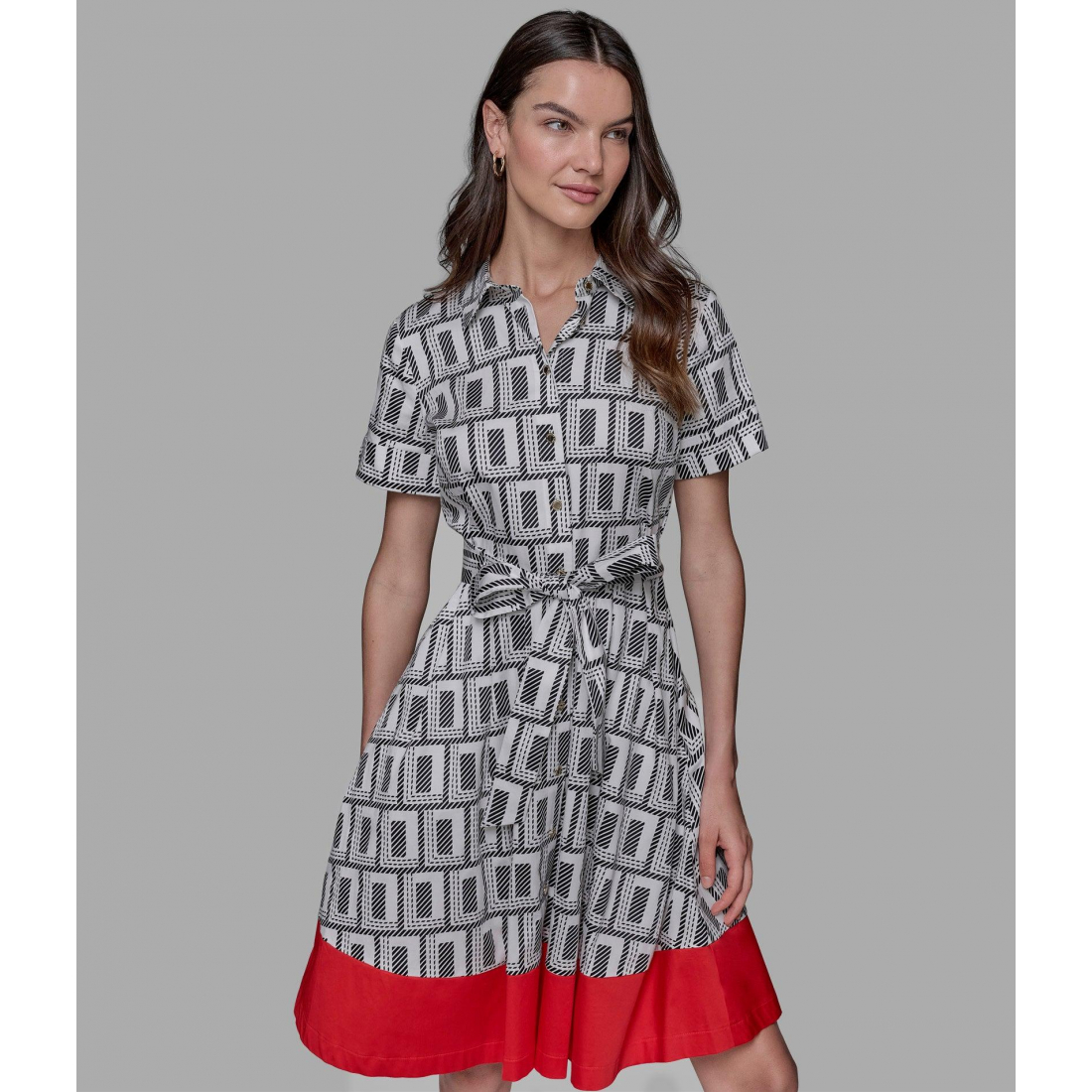 Women's 'Belted Fit & Flare' Midi Dress